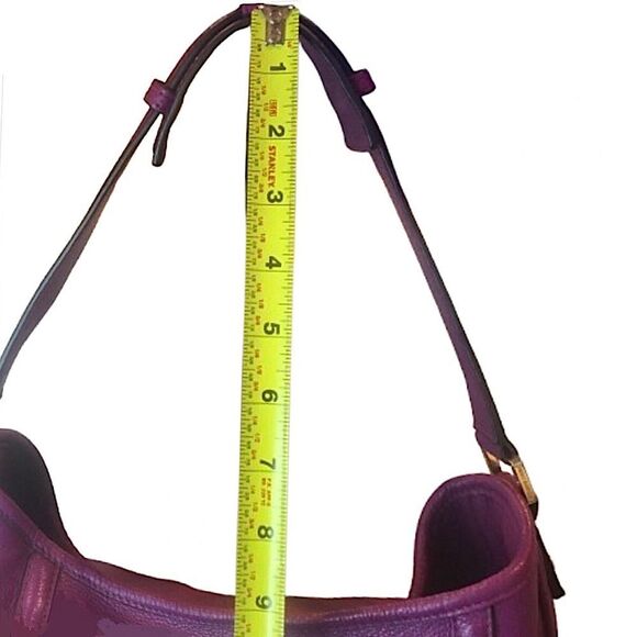 TORY BURCH Amanda Hobo Purple Tumbled Leather Front Pocket Oversized Bag - Picture 7 of 17